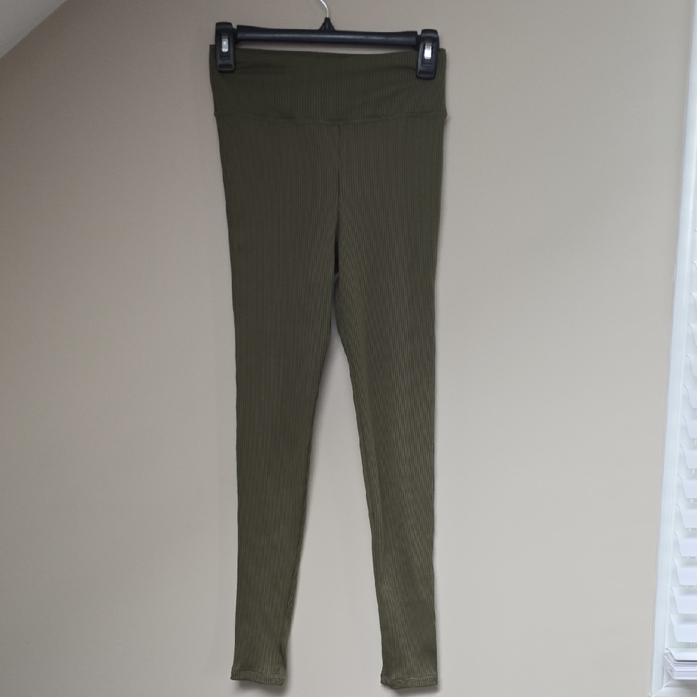 Forever 21 Olive Ribbed Leggings